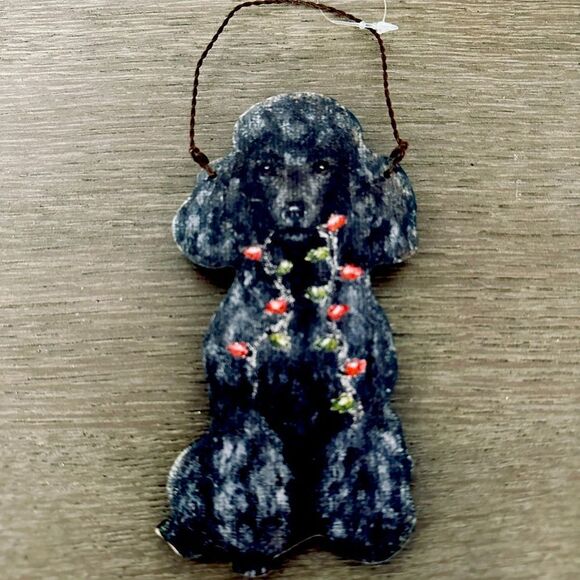 Poodle Labradoodle Dog Wooden Christmas Holiday Ornament - Picture 1 of 2